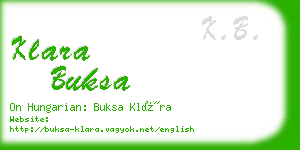 klara buksa business card